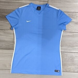 Nike Women's Blue and White Jersey Tee